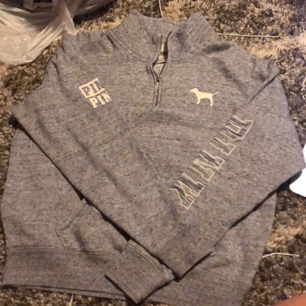 grey quarter zip  by pink